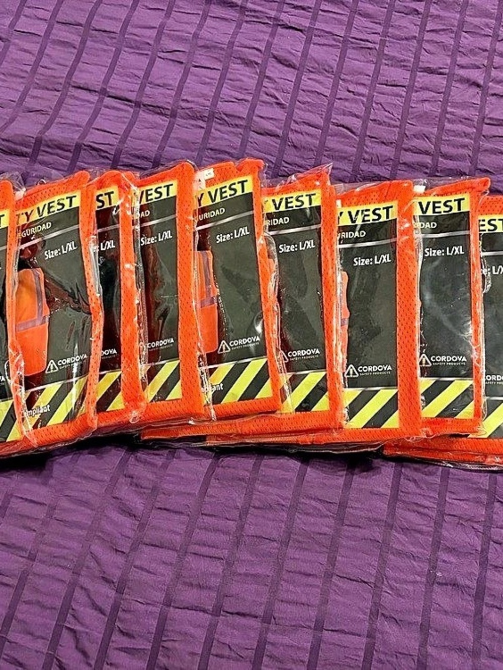 Cordova Mesh Safety Vest L/XL Orange & Gray 10pk